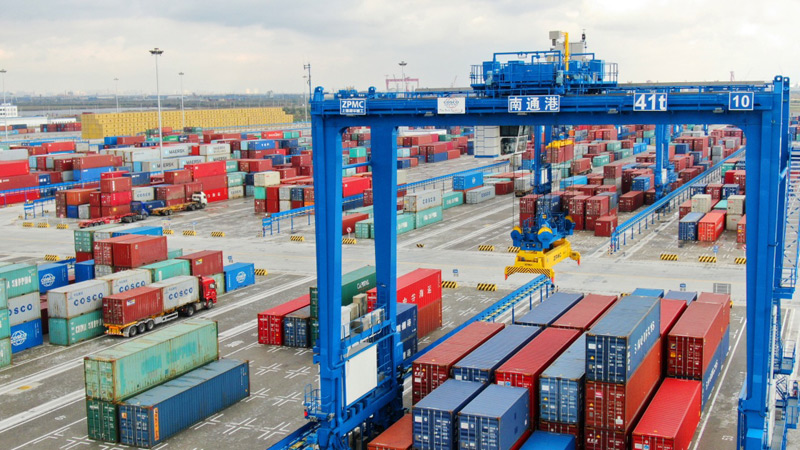 上国际运输的集装箱货船进出口业务后勤及国际运输贸易海港图片素材